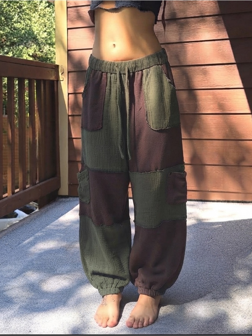 Patchwork Jogger Cargo Pants
